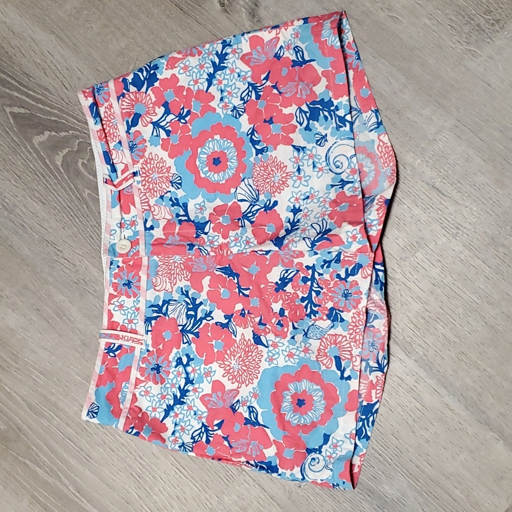Lilly Pulitzer Palm Beach Fit Shell Floral Snails shorts size 4